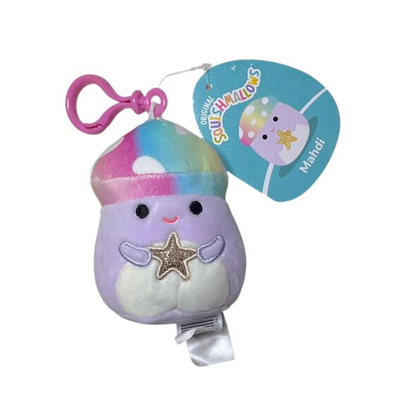 Squishmallows Mahdi the Mushroom with Star 3.5" Plush Clip - Picture 1 of 2